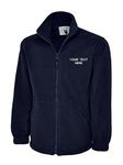 Personalised Embroidered UC604 Your Text Here Micro Fleece Jacket Adult Unisex Top(L, Navy)