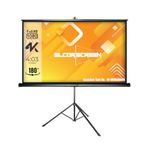 ELCOR Tripod/Portable Indoor-Outdoor projection screen 84" | 4 feet x 6 feet | 4:03 format, UltraHD 4K Matte White fabric material, Heavy sturdy tripod stand Included.