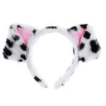 WLLHYF Dog Ears Headband Dalmatian Cartoon Hair Hoop Animal Headwear Christmas Costume Hair Bands Easter Cosplay Party Accessories Puppy Headpiece for Women Girls (Pudding Dog)