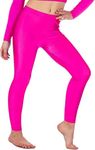 BOOM Prime Ladies Gymnastic Leggings Shiny Footless Ballet Stretch Elasticated Tights Women Active Gym Workout Yoga Sports Leggings (as8, Alpha, l, XL, Regular, Regular, Pink, L/XL)