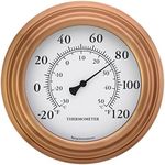 8" Copper Finish Decorative Indoor/Outdoor Patio Wall Thermometer