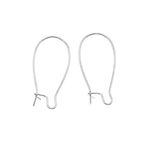 BeadaholiqueCA Earring Hooks Kidney Wires, 25mm, Silver, Pair of 10