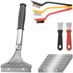 Heavy Duty Scraper Set, Wall Paper Scraper Tool with10 Blades + 3 Stove Brushes + 2 Super Scrapers, Tile Scraper Paint Scraper Tool Effortless Removal of Wallpaper, Floor Tiles, and Stubborn Material