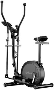 Lifelong Elliptical Cross Trainer Bike for Home Use | Cycling Machine | Exercise Machine with Touch LED Screen Display, Adjustable Seat |6kg Flywheel|Magnetic Adjustable Resistance & iPad Holder-Black