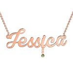 LisaKette Name Necklace Personalised, Custom Necklace, Gold/Rose/Silver Necklace, Initial Necklace, Engraved Necklace, Personalized Gifts, Gifts for Women Men