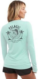 PELAGIC Women's Ws Aquatek Twin Palms Ws Fishing Shirt Turquoise