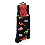 Dinosaurs on Black Unisex Novelty Ankle Socks Adult Size 6-11