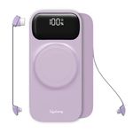 Lifelong ChargeMate 10000 mAh 22.5 W Wireless with MagSafe Slim Pocket Size Power Bank (Lavender, Lithium Polymer, Fast Charging, Quick Charge 3.0 for Earbuds, Mobile, Smartwatch, Speaker, Tablet)