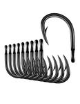 BLUEWING Big Game Live Bait Hooks Cutting Point Fishing Hooks High Carbon Steel Hooks Extra Sharp Fish Hooks for Freshwater Saltwater Fishing, Size 3/0, 25pcs