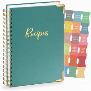 Recipe Book to Write in Your Own Recipes, Blank Recipe Book with 175 Pages (80 Recipes), 7.5" x 9.5" Hardcover Recipe Journal with Tab Sticker Sheets, Spiral Recipe Notebook, Blank Cookbook for Family Cooking Lover