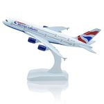 BONJOY Gifts- British Aircraft Model Airline Aeroplane Diecast Collection Decor, Highly Detailed Airways, 20 cm