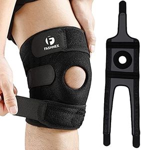 FASHNEX Premium Knee Support Open Patella, Breathable Knee Cap Brace for Arthritis, Pain Relief, Sports for Men & Women (Single Piece / 1 Piece (Not a Pair), (Black), Free Size)