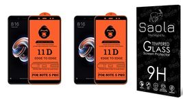 Saola 11D Tempered Glass For Xiaomi Redmi Note 5 Smartphone (Pack Of 2) With Free Installation Kit. Full Screen Coverage - 5.99 Inch