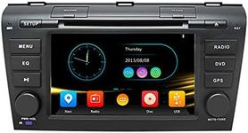 Car Stereo Radio in Dash Navigation for Mazda 3 2004 2005 2006 2007 2008 2009,7 inch Touchscreen Double Din DVD Player Bluetooth with Rear View Camera,16GB SD Card,3.5mm Mic,Crowbar