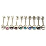 Tongue Rings With Cz Gems