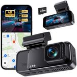COOLCRAZY Dash Cam 4K Front, Built-in WiFi GPS Dash Camera for Cars, 3.2" IPS Screen Dashcam with App Control, Free 32G Card, 170°Wide Angle, 24H ParkingMode, WDR, Night Vision, G-Sensor