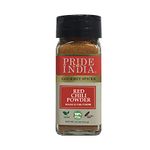 Pride of India – Red Chili Ground – Traditional Indian Spice – Ideal for Gourmet & Savory Dishes Dishes – GMO/Gluten Free – Easy to Use - 2.5 oz. Small Dual Sifter Jar