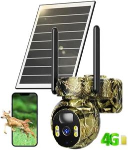 LIWAN Cellular Trail Camera, 4G LTE with Solar Panel, 2K Live Video Game Cameras Include SIM Card with Color Night Vision, Motion Activated, No Wi-Fi, IP66 Waterproof for Wildlife, Hunting