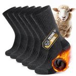 TIBISI Thermal Mens Socks Women,Merino Wool Socks,Warm Winter Thick Socks,Work Socks,Running Sports Hiking Walking Trainer socks Wool Socks- 3 pairs