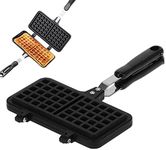 Waffle Maker Pan, Portable Stove Top Cast Iron Waffle Maker Pan Household Waffle Pan Cake Maker Mold Double Sided Non Stick Waffle Baking Mold