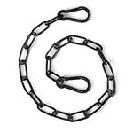 lasuroa Gate Chain Lock, 20 Inch Stainless Steel Gate Link Chain Lock with Both-Ended Carabiners Chain Link Gate Latches for Outdoor Fences, Pet Cages, Horse Goat Cow Corral Supplies