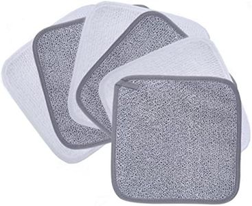 Polyte Premium Hypoallergenic Chemical Free Microfibre Makeup Remover and Facial Cleansing Cloth 6 Pack (20x20 cm, Gray/White)