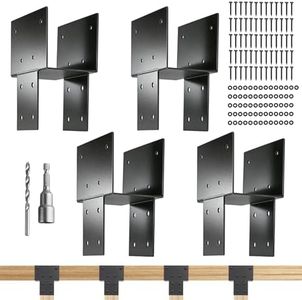 6x6 ( 5.5"x5.5") Post Brackets Kit, 4 Pack Heavy-Duty Post Caps Tie Bracket