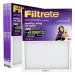 Filtrete 20x25x1 Furnace Filter, MPR 1500, MERV 12, Clean Living Basic Dust 3-Month Pleated 1-Inch Air Filters, 6 Filters, White