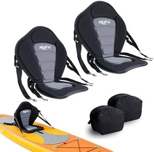 NEW-Vi Universal Deluxe Detachable Kayak Seat Paddle Board Seat Canoe Seat Kayak Seats with Back Support, 4 Adjustable Straps High Back Support, Form-Fitting for Kayaks SUP Fishing Boat Rowboat