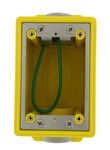 Leviton FDBX1-Y FD Box, Single-Gang, 26.0 Cubic Inch Capacity, 1-Inch NPT Openings, Includes Plugs and Stainless Steel Device Mounting Plate, Yellow