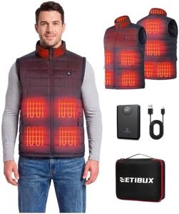 Men's Heated Vest with 12000mAh Battery, 9 Heating Zones Lightweight Vest