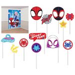 Spidey & Friends Paper Party Scene Setter with Props - 40" x 27.5" | Blue | 1 Set of 16 Pcs