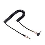 Wendry 3.5mm Premium Auxiliary Audio Cable, 3.5mm Male to Male Spring Aux Cable L-Shaped & I-Shaped Retractable Cord for Home/Car Stereos