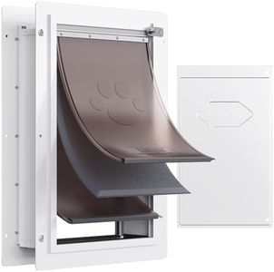 VEVOR Pet Door, 14.25" x 21.1" Metal Frame with Lock and 3-Flap System, Weatherproof Doggy Door, Easy to Install in Interior or Exterior Walls, Pet Door Suitable for Cat Doggie Kitties (White-Large)