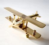 DSH Brass Aeroplane Showpiece, Table Top Miniature Decorative Showpiece for Home Decor & Office Table, 4.5 Inch Long, Gold