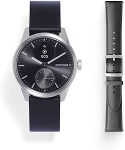 Withings Scanwatch 2 bundle 42mm Black + Leather curve black silver buckle wrist band