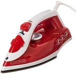 BLACK+DECKER, Red, Variable Control Compact Iron, TrueGlide Premium Nonstick Soleplate, Ergonomic Mist/Steam Burst