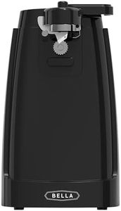 BELLA Electric Can Opener, Automatic Can Opener, Durable Knife Sharpener and Bottle Opener, Easy Safe Removable Cutting Lever, Stainless Steel Blade, Cord Storage, Easy Clean-Up, Black