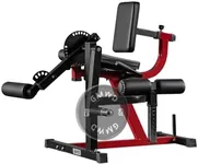GMWD Leg Extension and Curl Machine, Lower Body Special Leg Machine, Adjustable Leg Exercise Bench with Plate Loaded, Leg Rotary Extension for Thigh, Home Gym Weight Machine, Red