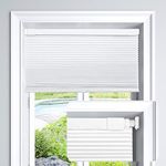 LazBlinds Cordless Cellular Shades No Tools No Drill Light Filtering Cellular Blinds for Window Size 21'' W x 36'' H, White