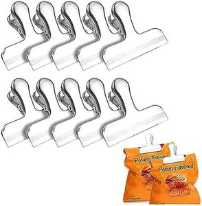 QYINXIU 10 Pack Bag Clips, Stainless Steel Chip Clip, Chip Clips Bag Clips Food Clips, Bag Clips for Food, Heavy Duty Air Tight Seal Kitchen Clips Snack Clips Food Bag Clamp Clips
