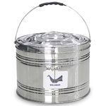 Malabar Stainless Steel Hot Pot | 100% Puff Insulation, Food Carrying Pot | Sambhar Pot, Iddli Pot |Food Grade Steel Casserole Used for Catering, 6+ Hours of Hot/Cold Food Storage (10 LTR)