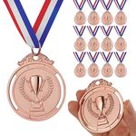 GeeRic 12PCS Bronze Medals for Awards for Kids, Metal Medal with Neck Ribbons for Kids/Adults/Student/Athlete 1st Medal Winner Medals for Competition/Sports