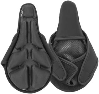 JFT Bike Seat Cushion - Soft Inflatable Air Cushion Bicycle Seat Cover with Adjustable Pressure - Extra Padding for Comfortable Rides - Ideal for Mountain, Sports & Stationary Bikes (BC-351 Black)