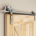 CCJH 10FT Barn Door Hardware Sliding Track Kit Stainless Steel Heavy Duty for Single Wood Door (Y Shape Hanger)