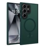 ROUMAYMAY for Samsung S22 Ultra Case, Magnetic [Compatible with MagSafe] Military Grade Protective Slim Translucent Matte Skin Smooth Phone Case Samsung S22 Ultra 6.8 inch 5G Cover, Green