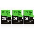 KEXIN Micro SD Card 32GB 3 Pack MicroSDHC Memory Card Class 10 High Speed Card Micro SD 32 GB UHS-I TF Card, C10, U1, SD Adapter Include