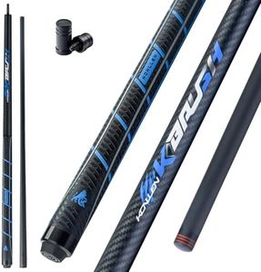 KONLLEN Carbon Fiber Break Cue 58” Low Deflection 2-Piece Heavy Hitter Break Pool Cue with 12.9mm Tip Breaking Cue Professional Billiards Pool Stick (Black)