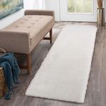 CAROMIO Hallway Runner Rug 2x8 Feet Plush Fluffy Rug for Bedroom Living Room, Shag Furry Hallway Runner Rug Carpet Non Shedding for Nursery Children Girls Room Home Decorative, White