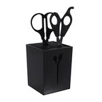 Professional Scissors Holder Scissor Case Box Salon Hair Tools Barber Storage Socket Small Combs Clamps Stand Container Storage Organizer Plastic (Black)